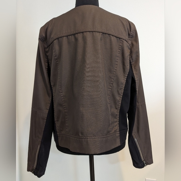 Athleta Left Bank Bomber Jacket Brown/Black Women's XL - Picture 3 of 10